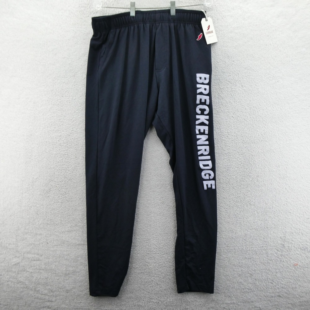 League Joggers Mens Large Breckenridge Navy‎ Blue Athletic Training Pants NWT